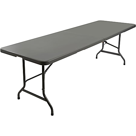 Iceberg IndestrucTable TOO Bifold Table - Rectangle Top - Contemporary Style - Adjustable Height - 96" Table Top Length x 30" Table Top Width x 2" Table Top Thickness - 29" Height - Charcoal, Powder Coated - Tubular Steel