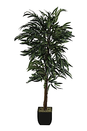 Realspace™ 6' Weeping Ficus Tree With Metal Planter, Black/Green