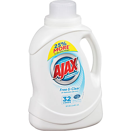 AJAX Free/Clear Liquid Laundry Detergent - 49.7 fl oz (1.6 quart) - 1 Each - Clear