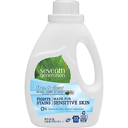 Seventh Generation Laundry Detergent - Liquid - 50 oz (3.12 lb) - Free & Clear Scent - 6 / Carton - Clear