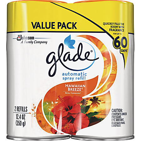 Glade Automatic Spray Refill Value Pack Spray 12.4 fl oz 0.4 quart Hawaiian  Breeze 60 Day 2 Pack Long Lasting - Office Depot