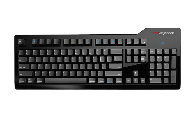 Das Keyboard Model S Professional for Mac Clicky MX Blue Mechanical Keyboard - Cable Connectivity - USB Interface - German - Mechanical Keyswitch - Glossy Black