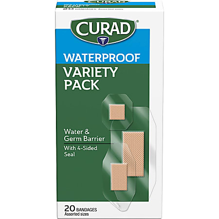 Curad Assorted Waterproof Transparent Bandages - 20/Box -