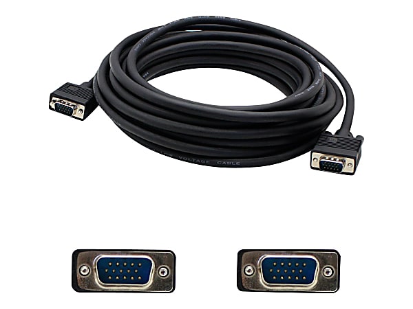AddOn 50ft VGA Cable - VGA cable - HD-15 (VGA), mini-phone stereo 3.5 mm (M) to HD-15 (VGA), mini-phone stereo 3.5 mm (M) - 49 ft - black