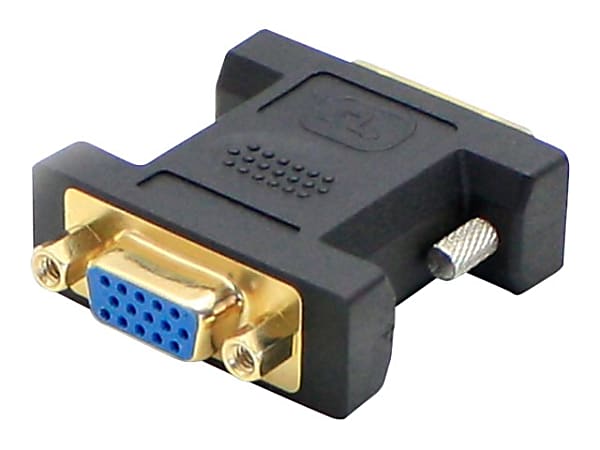 AddOn DVI-I Male to VGA Female Black Adapter - 100% compatible and guaranteed to work