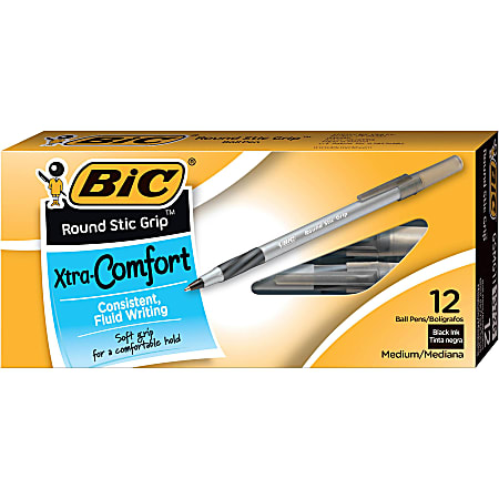 *4 PK* Inc Forma Ball Point Pens Comfort Grip Retractable BLACK Ink 1.0mm 3//ea