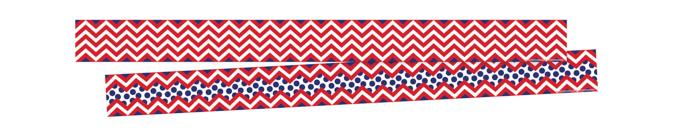 Barker Creek Double-Sided Border Strips, 3" x 35", Chevron Red, Set Of 24
