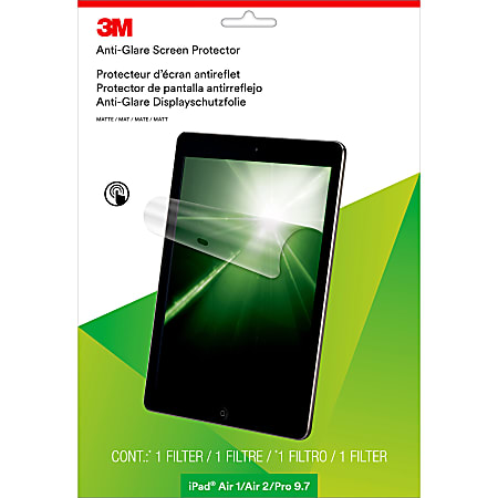 3M™ Anti-Glare Screen Protector for Apple®; iPad Air®; 1/2/Pro®; 9.7 - For 9.7" iPad Air, iPad Air 2, iPad Pro - 4:3 - Anti-glare