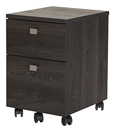 South Shore Interface 19"D Vertical 2-Drawer Mobile File Cabinet, Gray Oak