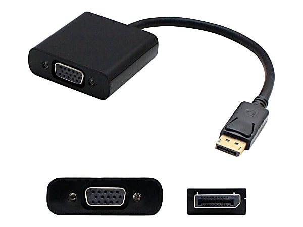 AddOn 8in DisplayPort to VGA Adapter Cable - DisplayPort cable - DisplayPort (M) to HD-15 (VGA) (F) - 7.9 in - black