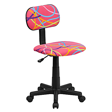 Flash Furniture Swirl Printed Low-Back Task Chair, Multicolor/Black