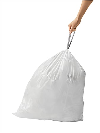 Drawstring Trash Liners - .8 Mil, 13 Gallon, White S-15583W - Uline