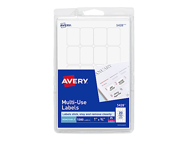 Avery® Removable Inkjet/Laser Multipurpose Labels, 5428,