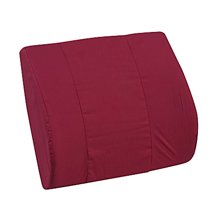 DMI Memory Foam Lumbar Pillow Back Support Cushion, 3"H x 14"W x 13"D, Burgundy