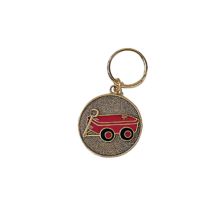 Little Red Wagon Keyring, 1 3/4", Red