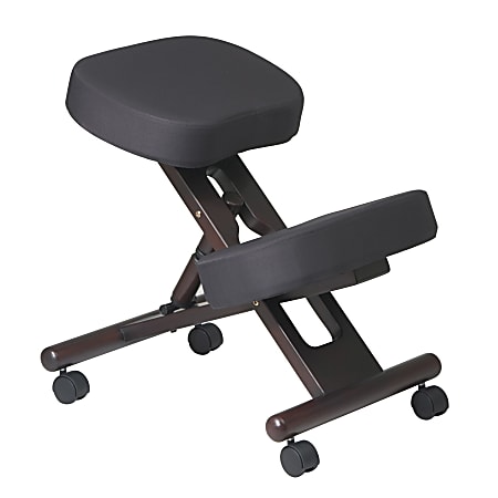 Office Star™ Work Smart Ergonomic Knee Chair, Black/Espresso