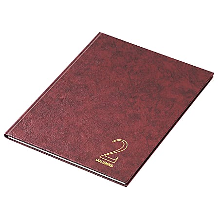 Office Depot® Brand Columnar Book, 2 Columns, 9 1/4" x 7", 40 Sheets, Burgundy