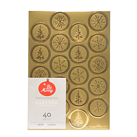 Gartner Studios® Holiday Seals, Gold Foil, Pack Of 40