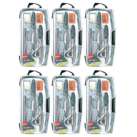 Maped 10-Piece Compass And Geometry Study Sets, Pack Of 6