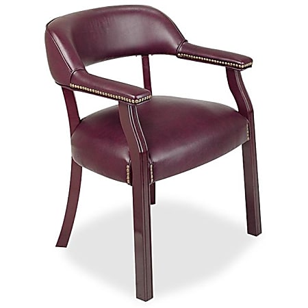 Lorell® Berkeley Traditional Captain Side Chair, Oxblood/Burgundy