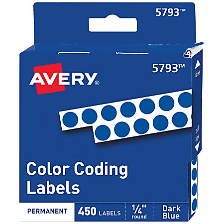 Avery® Color-Coding Permanent Labels, Non-Printable, 5793, Round,