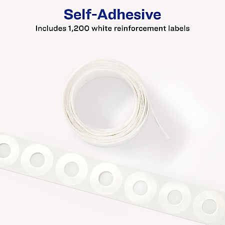 Avery Permanent Self Adhesive Reinforcement Labels White Pack ...