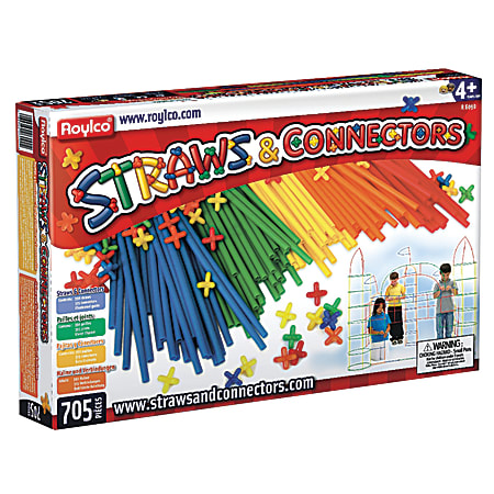 Roylco® Straws &amp; Connectors®, Assorted Colors, 705 Pieces