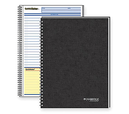 Mead® QuickNotes Business Notebook, 5" x 8", 1 Subject, 80 Sheets, Black