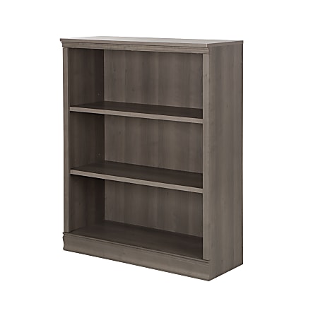 South Shore Morgan 45"H 3-Shelf Bookcase, Gray Maple