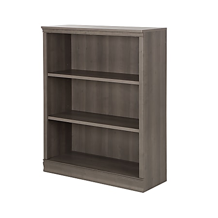 South Shore Morgan 3-Shelf Bookcase, Gray Maple