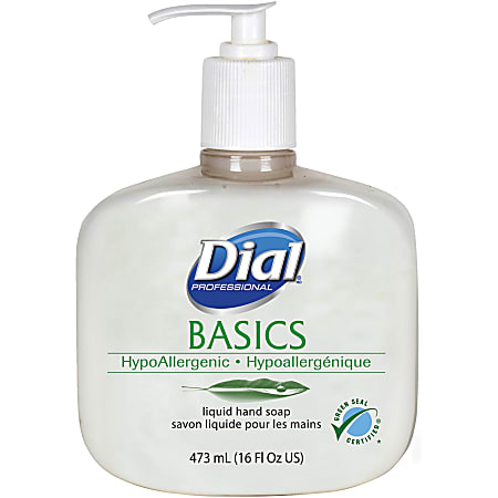 Dial® Basics Liquid Hand Soap, Unscented, 16 Oz Bottle