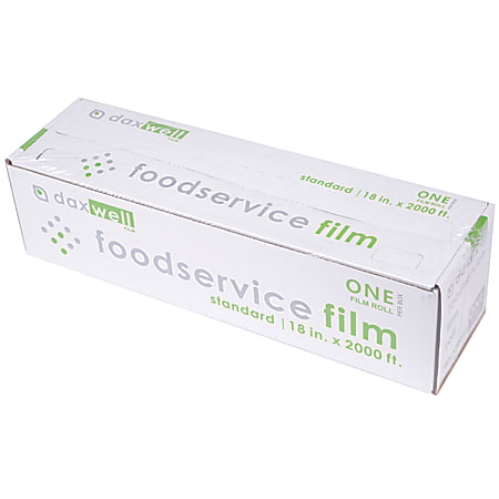 Daxwell Food Film Wrap, 18" x 2,000', Clear