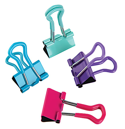 Office Depot® Brand Soft-Grip Binder Clips, Small, Assorted Colors, Pack Of 36