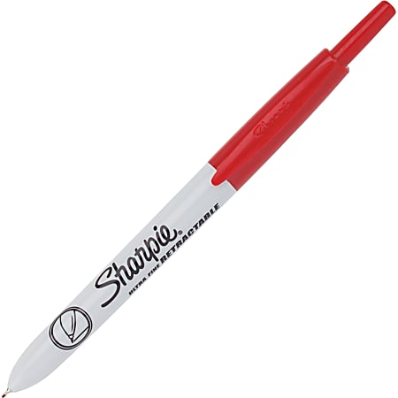 Sharpie Ultra-fine Tip Retractable Markers - Ultra Fine Marker Point - Yes - Red - 1 / Each