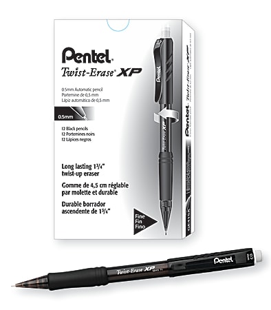 Pentel® Twist-Erase® Express Mechanical Pencil, 0.5 mm, Black Barrel