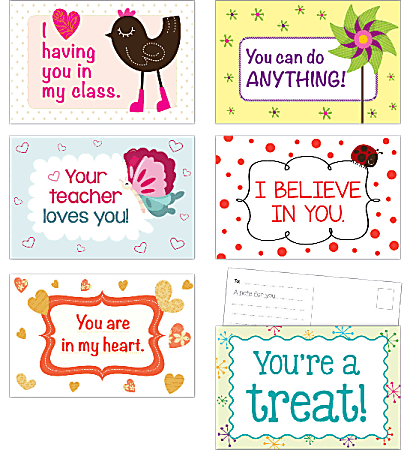 Scholastic Teacher's Friend Postcards, 6" x 4", Valentine's Day, Kindergarten - Grade 5, Pack Of 36