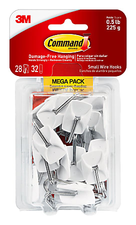 Command Small Wire Toggle Hooks, 28 Command Hooks, 32 Command Strips, Damage Free Organizing of Dorm Rooms, White