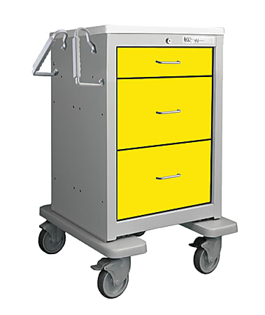 Medline 3-Drawer General Cart, 36", Yellow