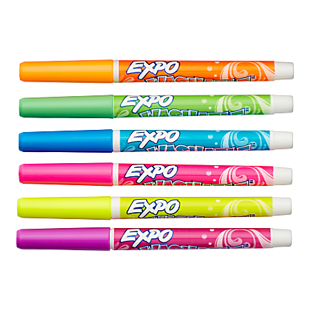 EXPO Washable Dry Erase Markers Assorted Fine Point Pack Of 6 - Office Depot