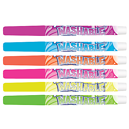 EXPO® Washable Dry-Erase Markers, Assorted, Fine Point, Plus Learning Board, Pack Of 6