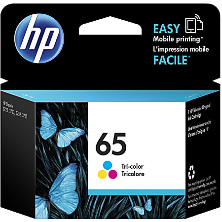 HP 65 Tri-Color Ink Cartridge, N9K01AN