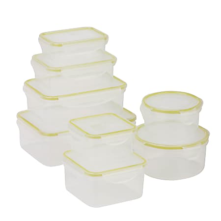 Honey Can Do 16 Piece Locking Food Container Set 0.3 1.6 Qt Clear - Office  Depot