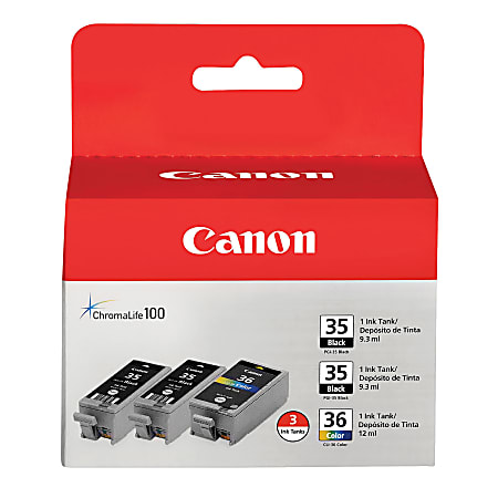 1509B007 (CLI-36) Ink, Black/Tri-Color, 3/Pack 1509B007 (CLI-36) Ink, Black/Tri-Color, 3/Pack
