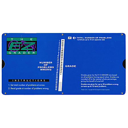 The Original E-Z Grader Large Print Slide Charts, Blue, Pack Of 3