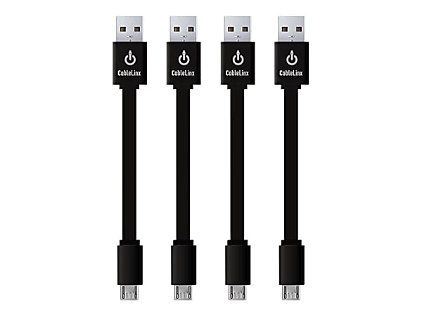 CableLinx Value Pack USB to Micro USB Cables 3.5 Black Pack Of 4 Cables ...