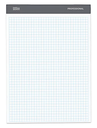 Office Depot® Brand Perforated Pad, 8 1/2" x 11 3/4", Quadrille Ruled, 200 Pages (100 Sheets), White