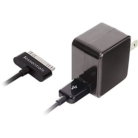 iEssentials USB Wall Charger with Apple USB Cable - 5 V DC Output