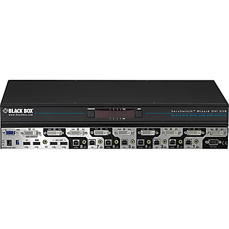 Black Box ServSwitch Wizard DVI Dual-Link (USB), 4-Port or 8-Port - 8 Computer(s) - WQXGA - 2560 x 1600 - 12 x USB - 9 x DVI - Rack-mountable