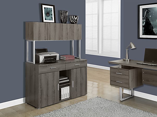 Monarch Specialties 48"W Office Cabinet Computer Desk Credenza, Dark Taupe