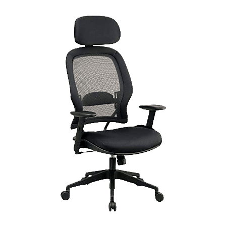 Office Star™ Space 55403 High-Back Executive Chair, 46"H x 27 1/2"W x 28 1/2"D , Black Frame, Black Fabric
